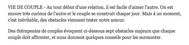 Rubrique sexe-couple du Huffington Post, intro