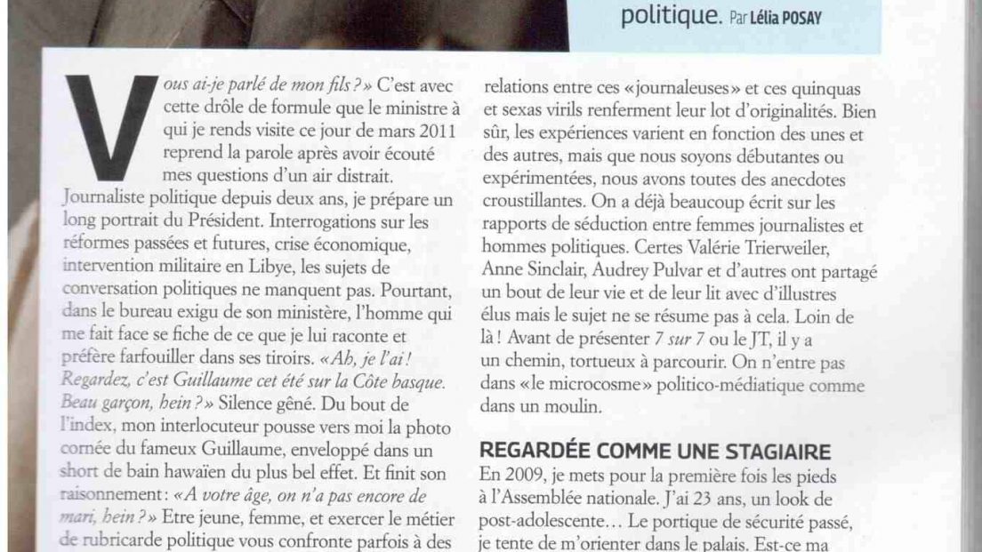 Femmes journalistes en politique, séduites par les hommes de pouvoir, p1