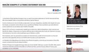 Asia Bibi soutenue par Marlène Schiappa