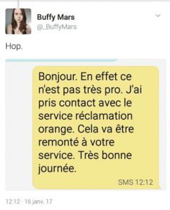 La réponse de buffymars au sms de drague du technicien Orange