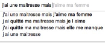 J'ai une maitresse, mais